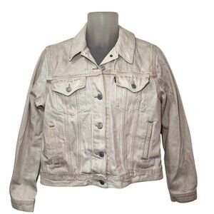 Levi’s Women Stone washed beige Cotton Denim Original Trucker Jacket NWT Large